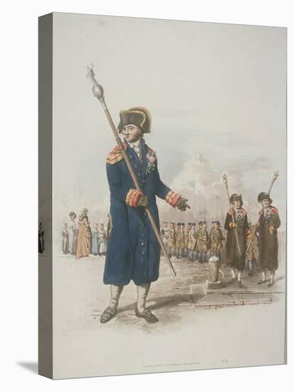 Parish Beadle in Civic Costume Holding a Staff, 1805-William Henry Pyne-Stretched Canvas