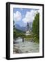 Parish Church against Reiteralpe, Ramsau, Upper Bavaria, Bavaria, Germany, Europe-Hans-Peter Merten-Framed Photographic Print