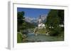 Parish Church against Reiteralpe, Ramsau, Upper Bavaria, Bavaria, Germany, Europe-Hans-Peter Merten-Framed Photographic Print