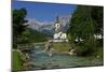 Parish Church against Reiteralpe, Ramsau, Upper Bavaria, Bavaria, Germany, Europe-Hans-Peter Merten-Mounted Photographic Print