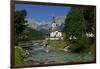 Parish Church against Reiteralpe, Ramsau, Upper Bavaria, Bavaria, Germany, Europe-Hans-Peter Merten-Framed Photographic Print