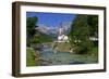 Parish Church against Reiteralpe, Ramsau, Upper Bavaria, Bavaria, Germany, Europe-Hans-Peter Merten-Framed Photographic Print