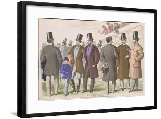 Parisian Advertisement for Fashionable Masculine Clothing, 1865--Framed Giclee Print