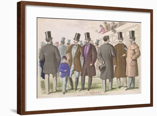 Parisian Advertisement for Fashionable Masculine Clothing, 1865-null-Framed Giclee Print