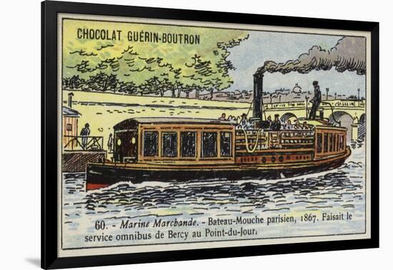 Parisian Bateau-Mouche, 1867-null-Framed Giclee Print