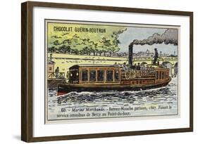 Parisian Bateau-Mouche, 1867-null-Framed Giclee Print