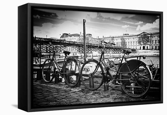 Parisian bikes - Pont des Arts - Paris - France-Philippe Hugonnard-Framed Stretched Canvas