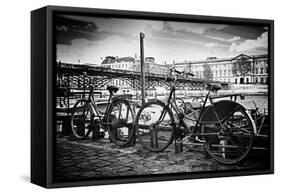 Parisian bikes - Pont des Arts - Paris - France-Philippe Hugonnard-Framed Stretched Canvas