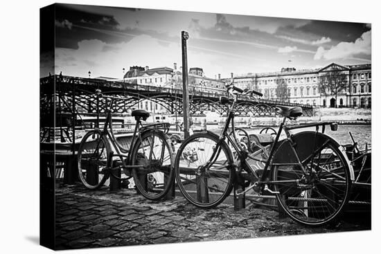 Parisian bikes - Pont des Arts - Paris - France-Philippe Hugonnard-Stretched Canvas