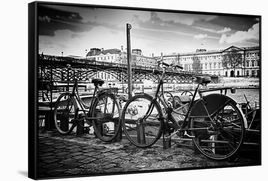 Parisian bikes - Pont des Arts - Paris - France-Philippe Hugonnard-Framed Stretched Canvas
