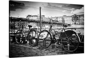 Parisian bikes - Pont des Arts - Paris - France-Philippe Hugonnard-Stretched Canvas