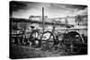 Parisian bikes - Pont des Arts - Paris - France-Philippe Hugonnard-Stretched Canvas