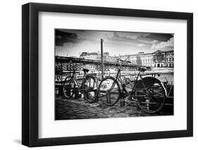 Parisian bikes - Pont des Arts - Paris - France-Philippe Hugonnard-Framed Photographic Print