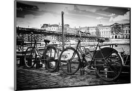 Parisian bikes - Pont des Arts - Paris - France-Philippe Hugonnard-Mounted Photographic Print