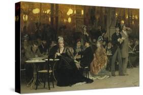 Parisian Café, 1875-Ilya Yefimovich Repin-Stretched Canvas