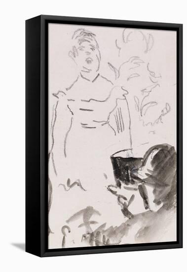 Parisian Cafe Singer; Chanteuse De Cafe-Concert-Edouard Manet-Framed Stretched Canvas