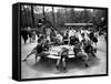 Parisian Children Riding Merry Go Round in a Playground-Alfred Eisenstaedt-Framed Stretched Canvas