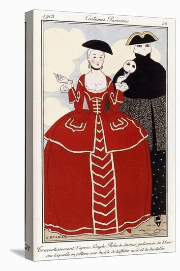 Parisian Clothing: Fancy Dress after Longhi, 1913-Georges Barbier-Stretched Canvas