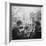 Parisian Couple Drinking Coca Cola at a Sidewalk Cafe While Reading, Paris, France, 1950-Mark Kauffman-Framed Photographic Print