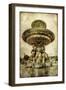 Parisian Details Series -Fountain -  Vintage Picture in Watercolor Style-Maugli-l-Framed Art Print