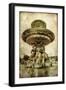 Parisian Details Series -Fountain -  Vintage Picture in Watercolor Style-Maugli-l-Framed Art Print