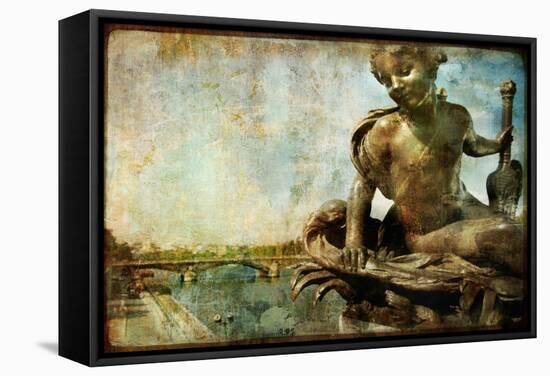 Parisian Details Series -Vintage Card-Maugli-l-Framed Stretched Canvas