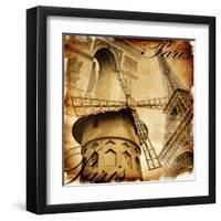 Parisian Details - Toned Picture In Retro Style-Maugli-l-Framed Art Print