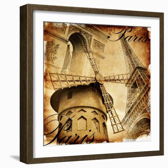 Parisian Details - Toned Picture In Retro Style-Maugli-l-Framed Art Print