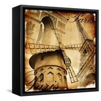 Parisian Details - Toned Picture In Retro Style-Maugli-l-Framed Stretched Canvas