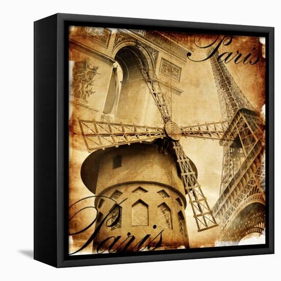 Parisian Details - Toned Picture In Retro Style-Maugli-l-Framed Stretched Canvas