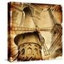 Parisian Details - Toned Picture In Retro Style-Maugli-l-Stretched Canvas