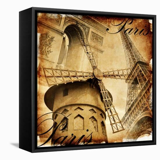 Parisian Details - Toned Picture In Retro Style-Maugli-l-Framed Stretched Canvas