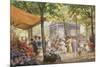 Parisian Flower Market-Eugene Auguste Deully-Mounted Giclee Print