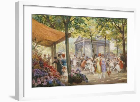 Parisian Flower Market-Eugene Auguste Deully-Framed Giclee Print