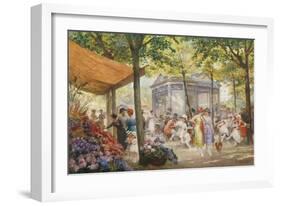 Parisian Flower Market-Eugene Auguste Deully-Framed Giclee Print