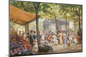 Parisian Flower Market-Eugene Auguste Deully-Mounted Giclee Print