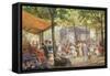Parisian Flower Market-Eugene Auguste Deully-Framed Stretched Canvas