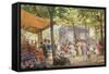 Parisian Flower Market-Eugene Auguste Deully-Framed Stretched Canvas