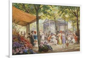 Parisian Flower Market-Eugene Auguste Deully-Framed Giclee Print