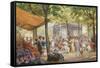 Parisian Flower Market-Eugene Auguste Deully-Framed Stretched Canvas