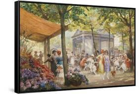 Parisian Flower Market-Eugene Auguste Deully-Framed Stretched Canvas