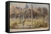 Parisian Fountains-Jean-Marie Amelin-Framed Stretched Canvas