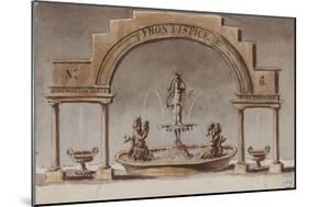 Parisian Fountains-Jean-Marie Amelin-Mounted Giclee Print