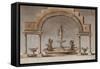 Parisian Fountains-Jean-Marie Amelin-Framed Stretched Canvas