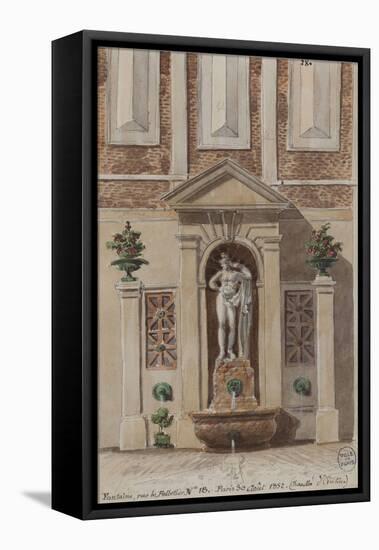 Parisian Fountains-Jean-Marie Amelin-Framed Stretched Canvas