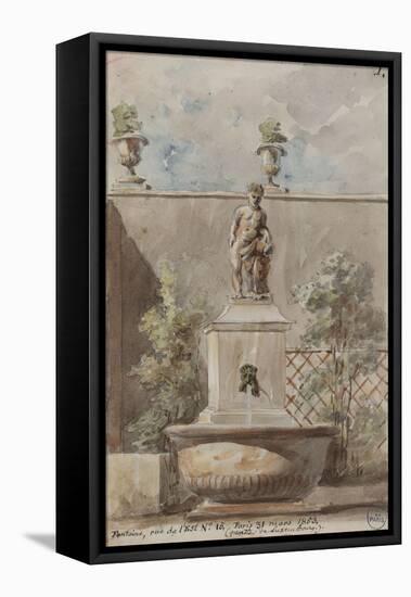 Parisian Fountains-Jean-Marie Amelin-Framed Stretched Canvas