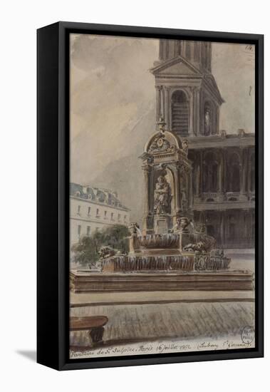 Parisian Fountains-Jean-Marie Amelin-Framed Stretched Canvas