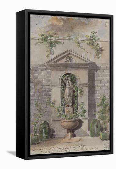 Parisian Fountains-Jean-Marie Amelin-Framed Stretched Canvas