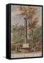 Parisian Fountains-Jean-Marie Amelin-Framed Stretched Canvas