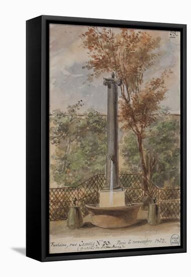 Parisian Fountains-Jean-Marie Amelin-Framed Stretched Canvas